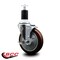 Service Caster 5'' Maroon Poly Swivel 1-1/2'' Expanding Stem Caster with Brake SCC-EX20S514-PPUB-MRN-TLB-112 - alternate 3